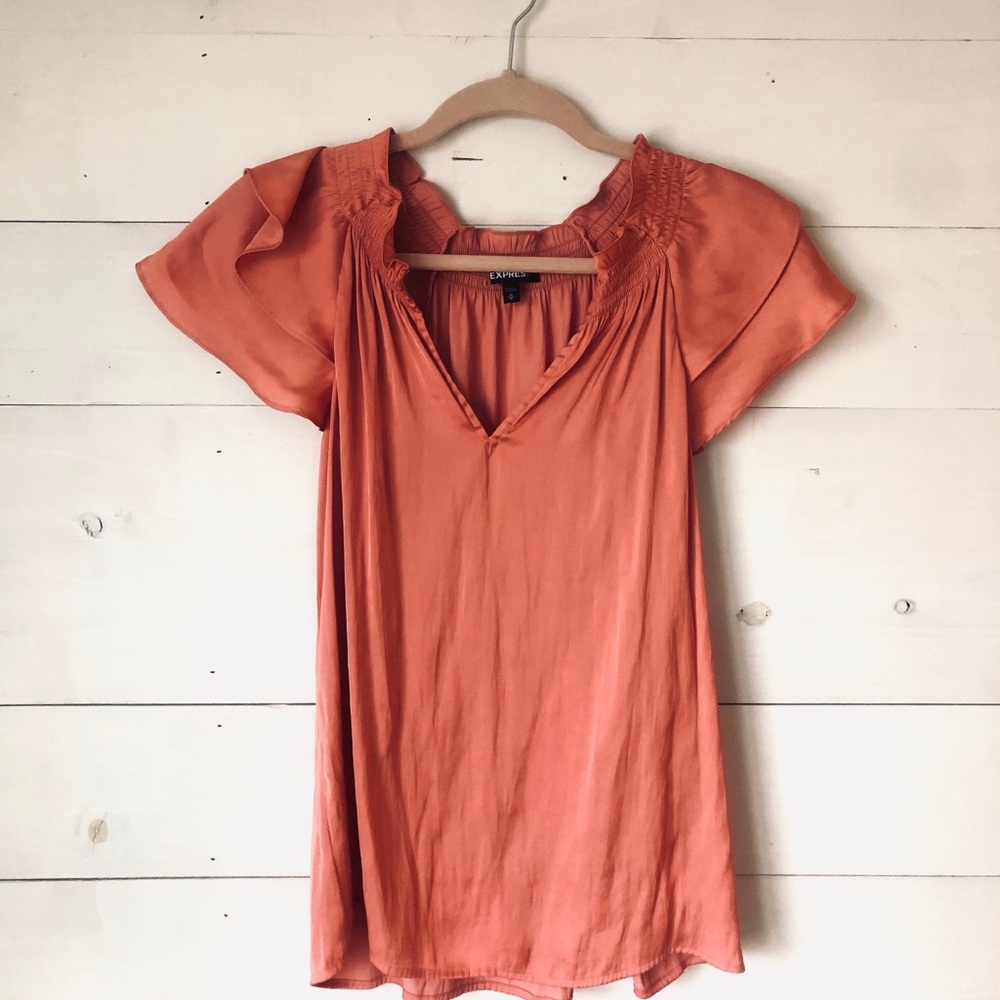 Women’s Peachy/Rust Dress Blouse Top